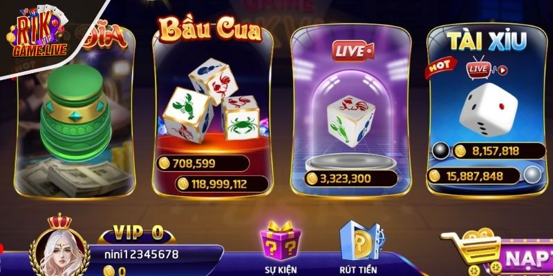 Trò chơi Bầu Cua tại RIKVIP